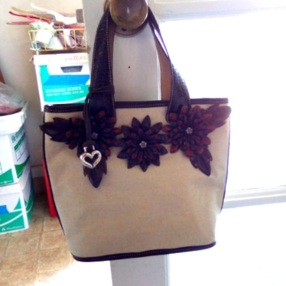 Brighton Collection Handbag Purse Leather Flowers